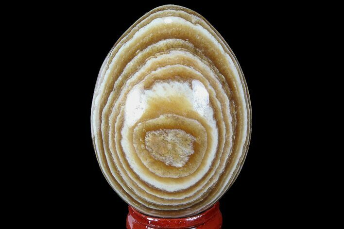 Polished, Banded Aragonite Egg - Morocco #98440